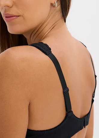 Sutien minimizer pentru tricouri, cu armătură și bumbac organic (set/ 2 buc.) • 2x negru • magazin bonprix