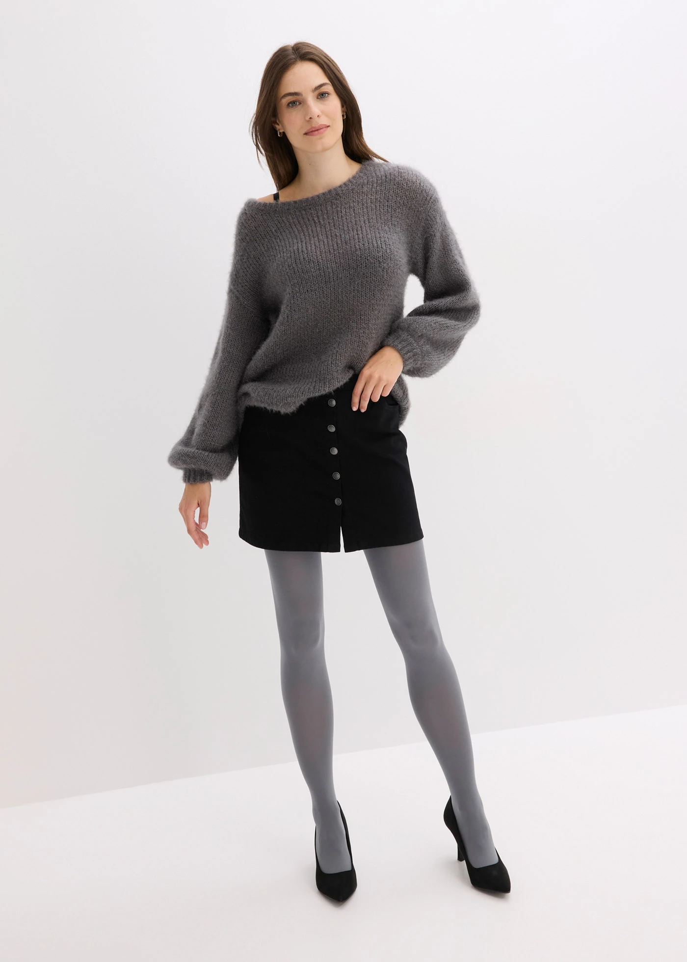 Lot de 2 collants 80den • noir/gris • Boutique bonprix