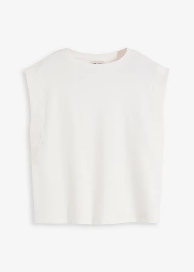 Top oversized cu inserție ripsată la mâneci