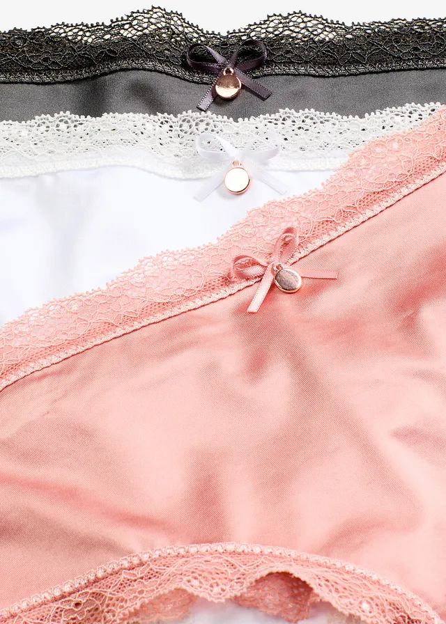 Lot de 3 slips brésiliens satinés • gris ardoise + vieux rose + blanc • product-page.page-title-suffix