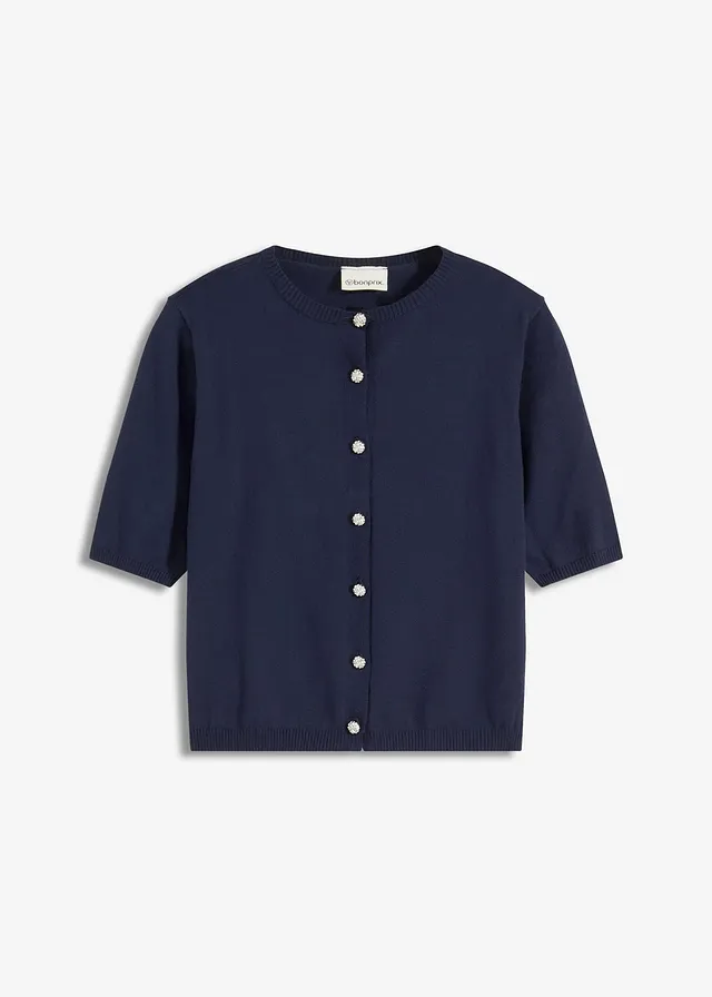 Jachetă din tricotaj fin din amestec fin de viscoză • bleumarin • magazin bonprix