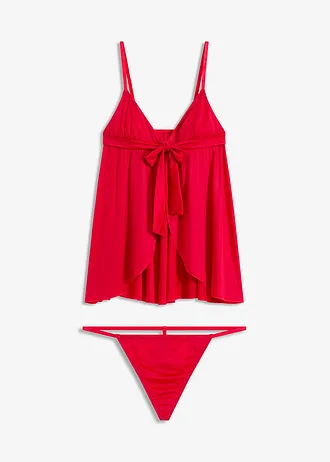 Babydoll + slip (2-dlg. set) • dieprood • bonprix online shop