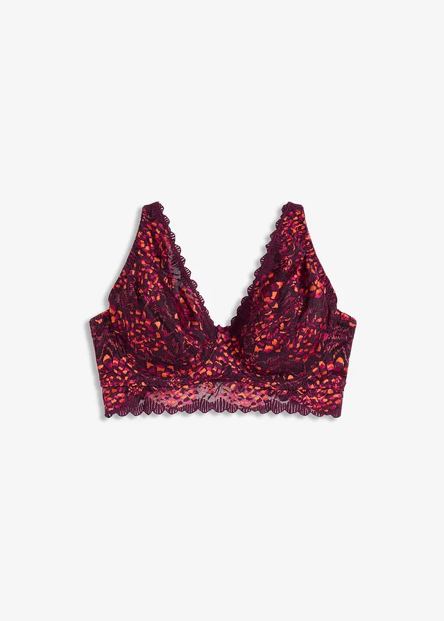 Minimizer bh van zachte kant, Kleur: bessen-pink-oranje