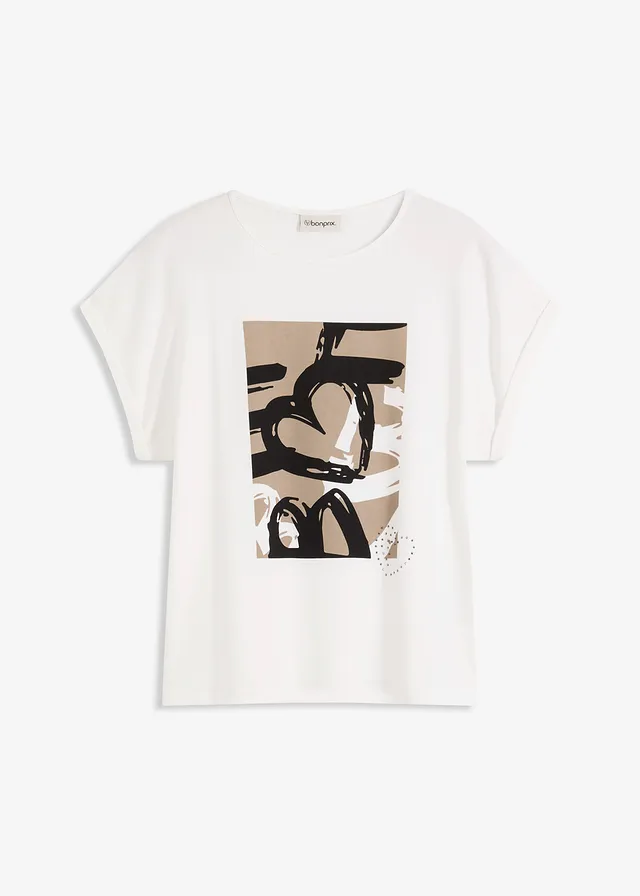 T-shirt en viscose mélangée à strass