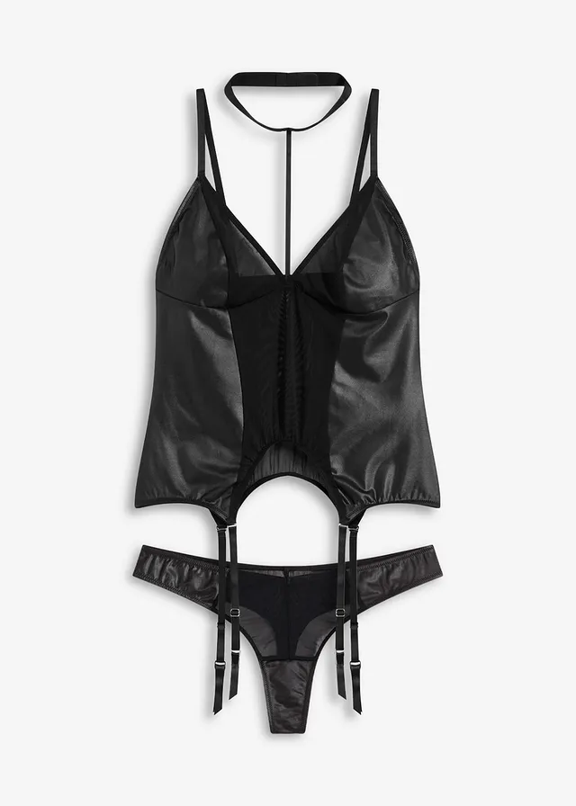 Top cu portjartiere și string (set/2 piese)