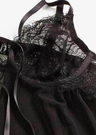 Babydoll a kalhotky tanga (2dílná souprava) • černá • bonprix obchod