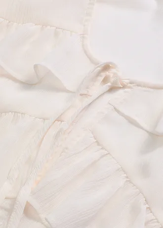 Sifon blúz fodorral • gyapjúfehér • bonprix áruház