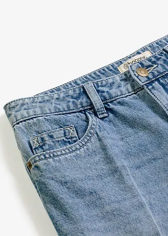 Bermuda en jean taille mi-haute, peu extensible • bleu denim used  • Boutique bonprix