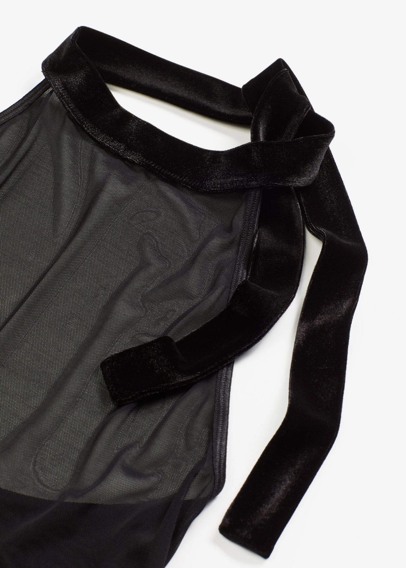 Halterjurk met fluweel • zwart • bonprix online shop