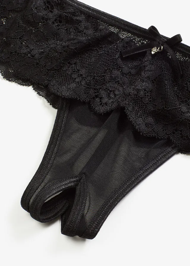 Bustier met jarretels en string ouvert (2-dlg. set) • zwart • product-page.page-title-suffix