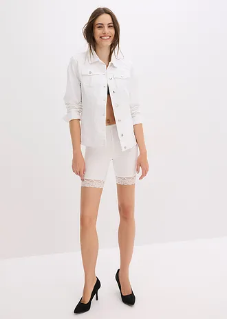 Biker short tegen schurende dijen van verkoelend polyamide, Kleur: wit