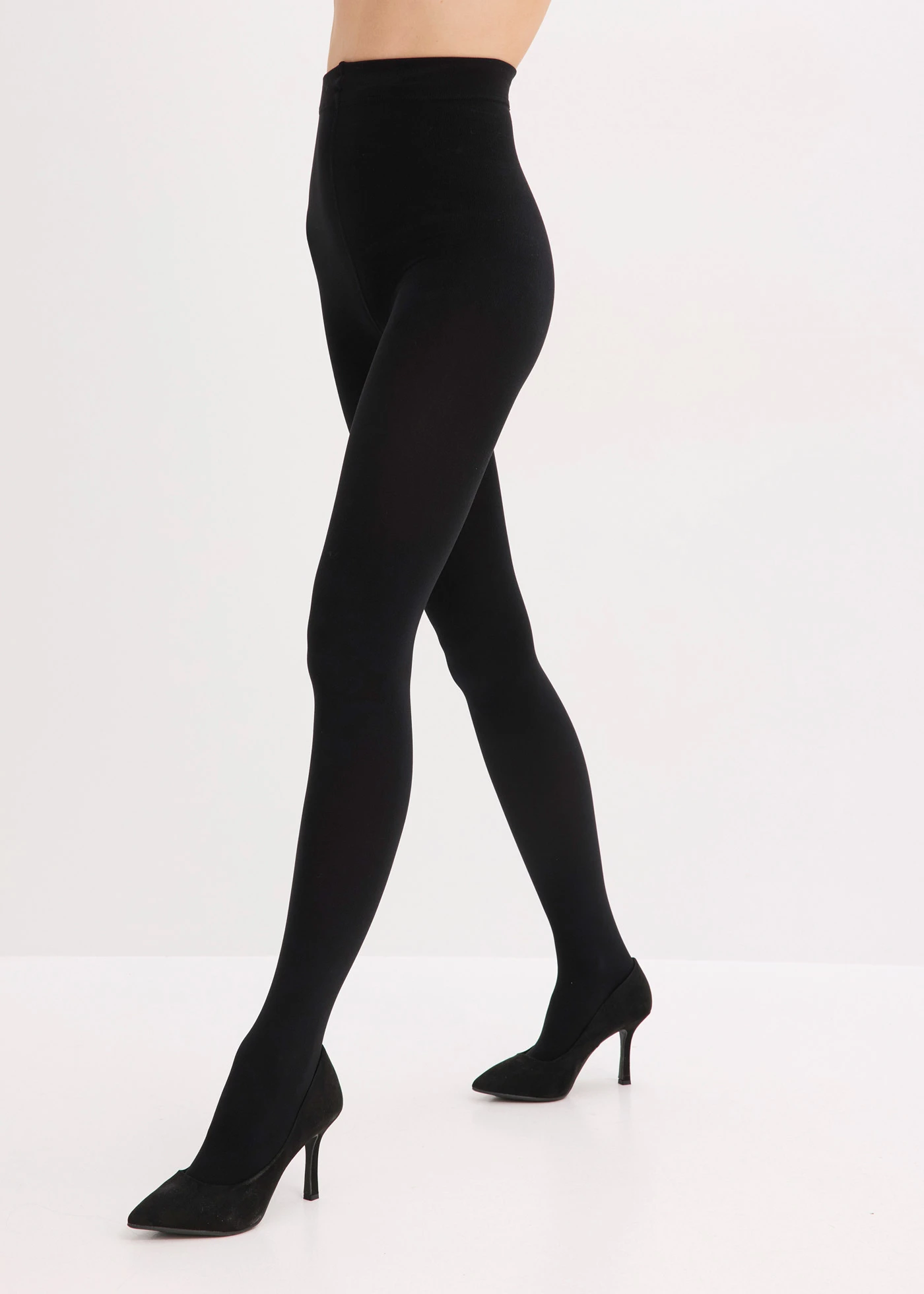 Termo punčochové kalhoty s měkkým flísem (100 DEN) • černá • bonprix obchod