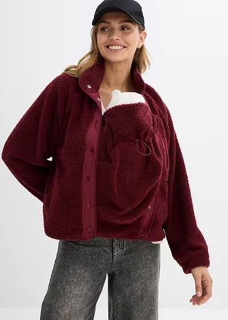 3-in-1 zwangerschapsjas/voedingsjas van teddyfleece • donkerbessen • bonprix online shop