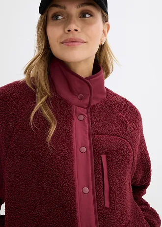 3-in-1 zwangerschapsjas/voedingsjas van teddyfleece • donkerbessen • bonprix online shop