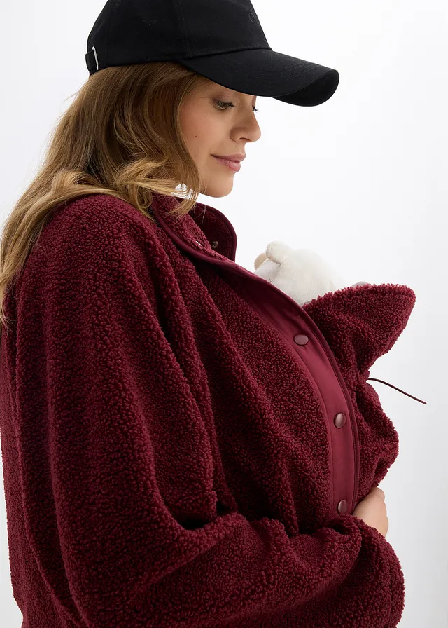 3-in-1 zwangerschapsjas/voedingsjas van teddyfleece • donkerbessen • product-page.page-title-suffix