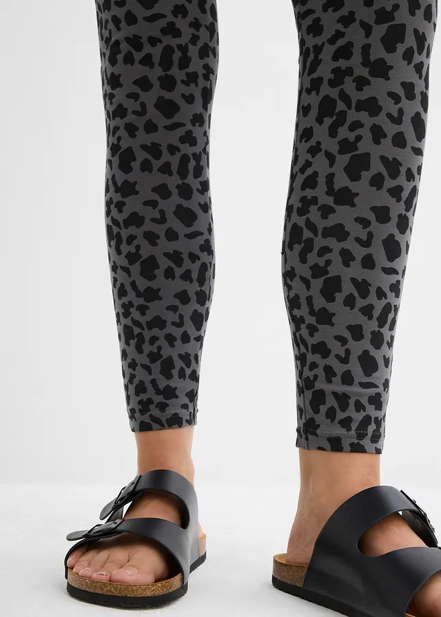 Lot de 2 leggings de grossesse • noir + gris fumé léopard • product-page.page-title-suffix