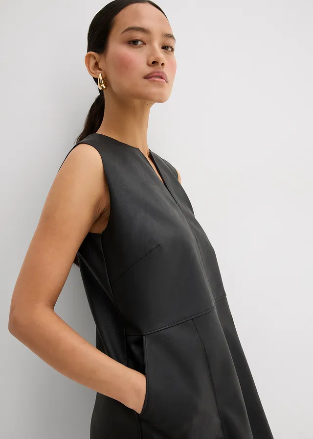 Imitatieleren jurk • zwart • product-page.page-title-suffix