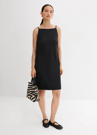 Mini jurk van soepele scuba, Kleur: zwart