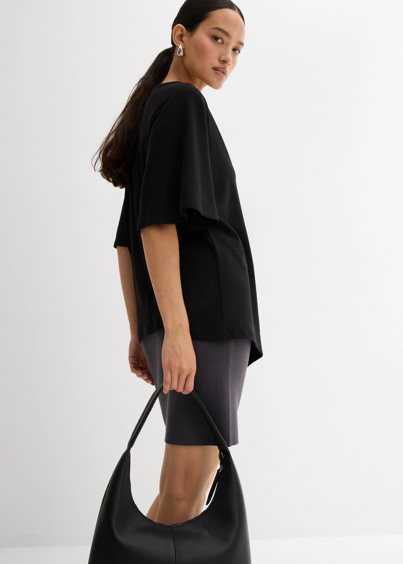 Pletená sukně z viskózové směsi • břidlicově šedá • bonprix obchod