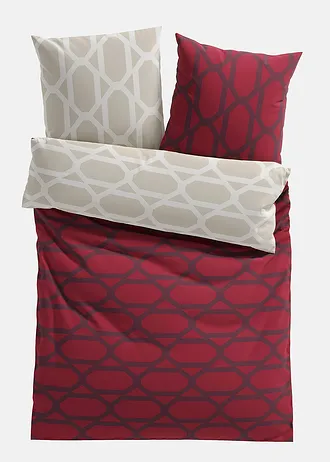 Dubbelzijdig dekbedovertrek met grafische print • bessen-beige • bonprix online shop