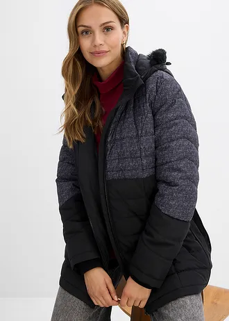 Vatovaná těhotenská/nosicí bunda 3 v 1 • černo-šedá • bonprix obchod