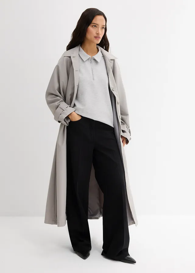 Pantalon à pinces en twill 100% coton, Couleur: noir used