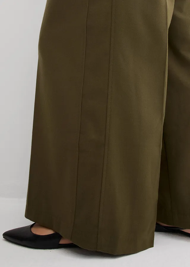 Pantalon en viscose mélangée avec boucles latérales • olive foncé • product-page.page-title-suffix