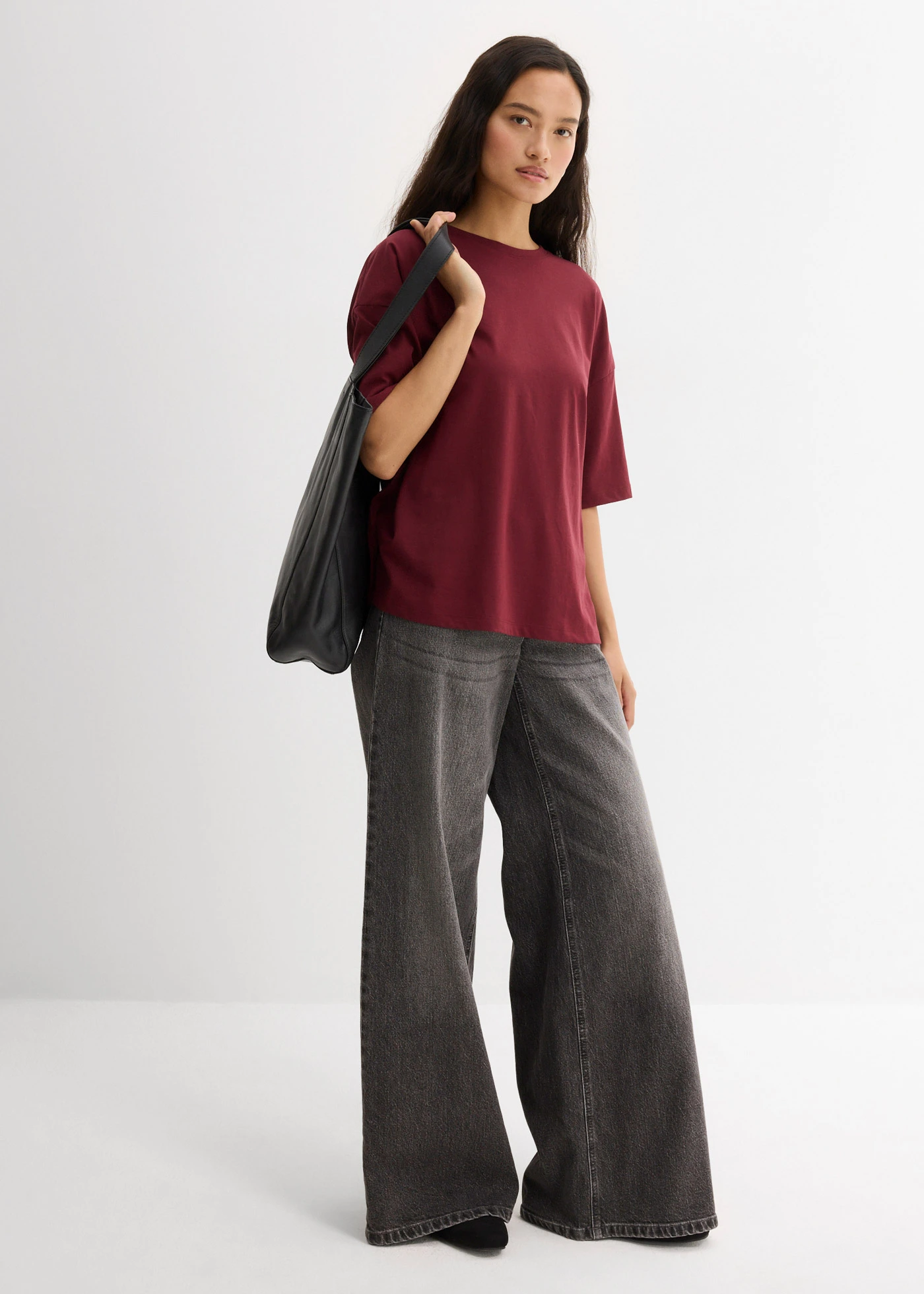 Volné tričko z bavlněné směsi • javorově červená • bonprix obchod