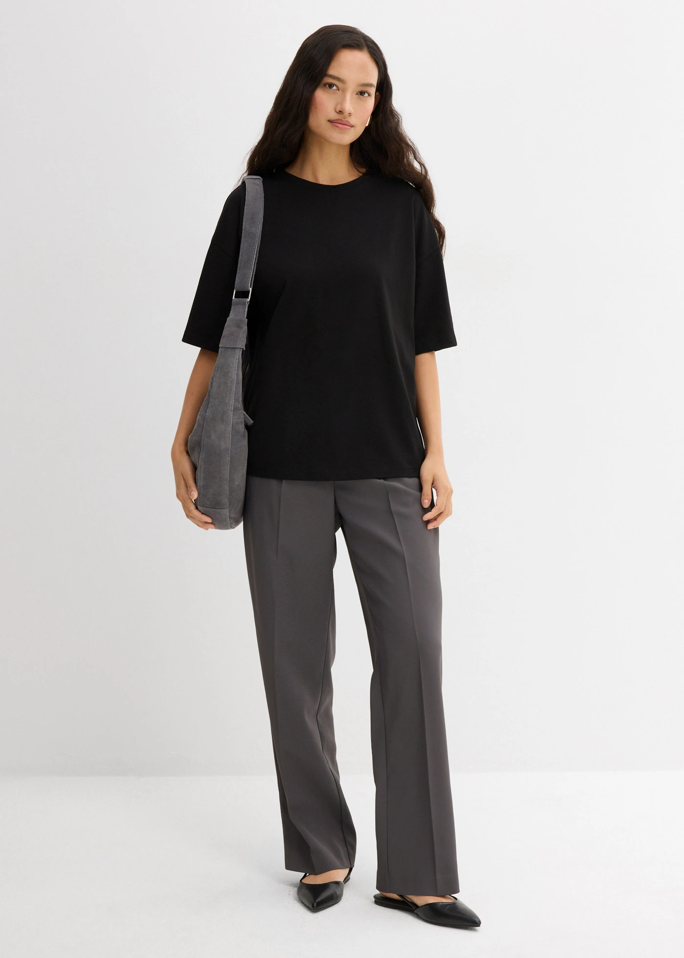 Volné tričko z bavlněné směsi • černá • bonprix obchod