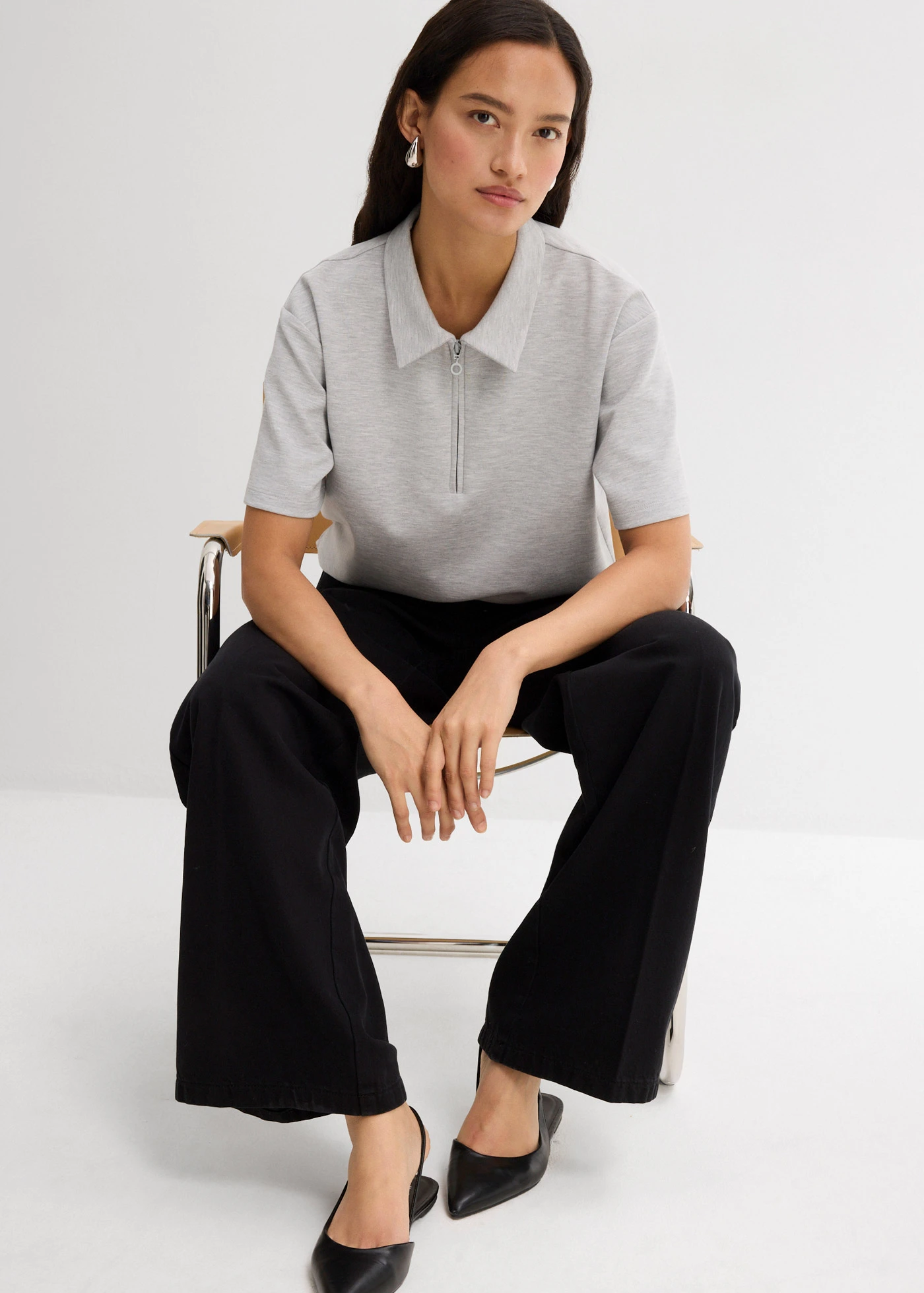 Keprové kalhoty s puky, z čisté bavlny • černá used • bonprix obchod