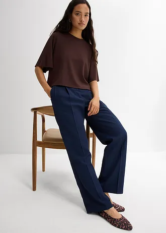 T-shirt confortable en Punto di Roma • marron foncé • Boutique bonprix