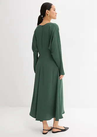 Gedrapeerde midi jurk, Kleur: schaduwgroen
