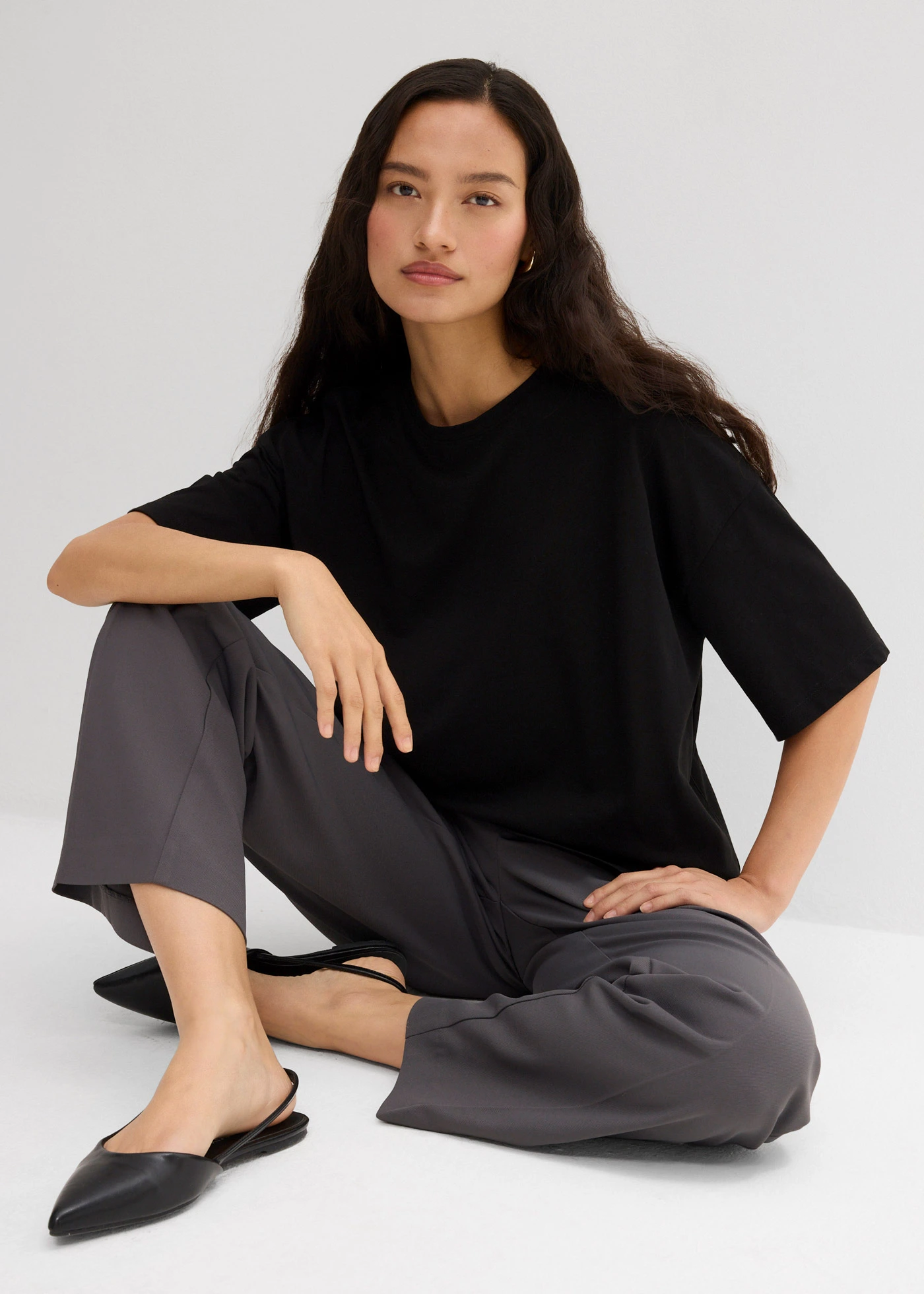 Volné tričko z bavlněné směsi • černá • bonprix obchod