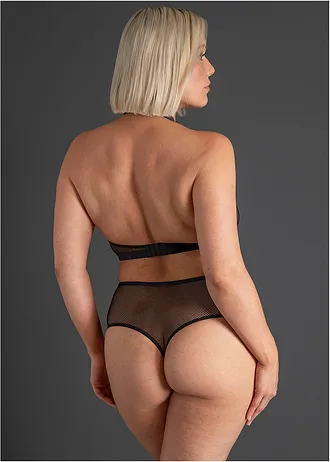 Halternekbralette + string (2-dlg. set), Kleur: zwart