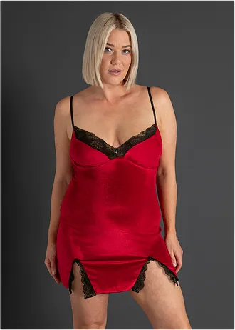 Sametové šaty, barva: červeno-černá