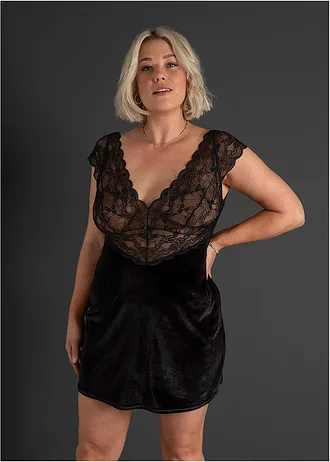 Sametové šaty, barva: černá