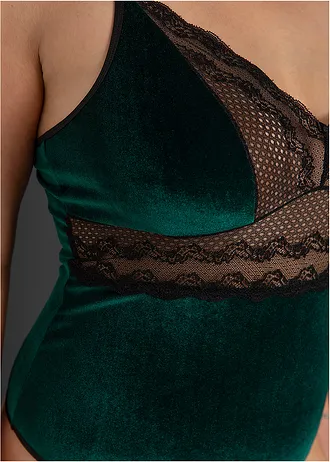 Sametové body ouvert • smaragdovo-černá • bonprix obchod