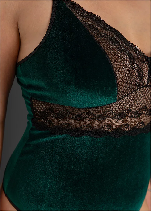 Fluwelen body ouvert • smaragdgroen-zwart • product-page.page-title-suffix