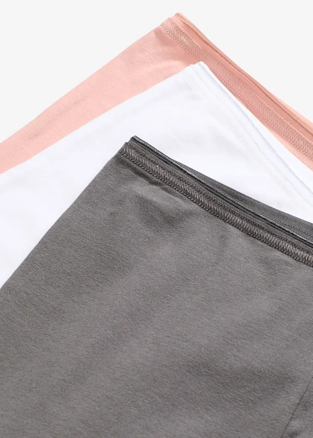 Lot de 3 boxers femme longs en coton extensible • vieux rose/gris ardoise/blanc • product-page.page-title-suffix