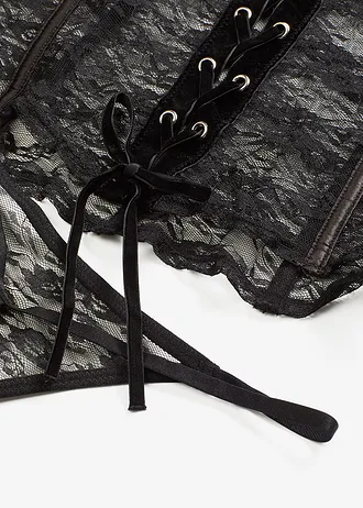 Bustier en slip van kant (2-dlg. set) • zwart • bonprix online shop