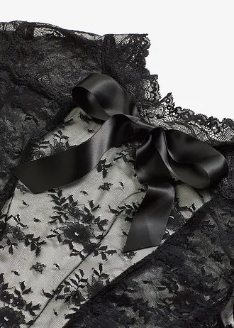 Otwarte body ze stringami • czarny • sklep bonprix