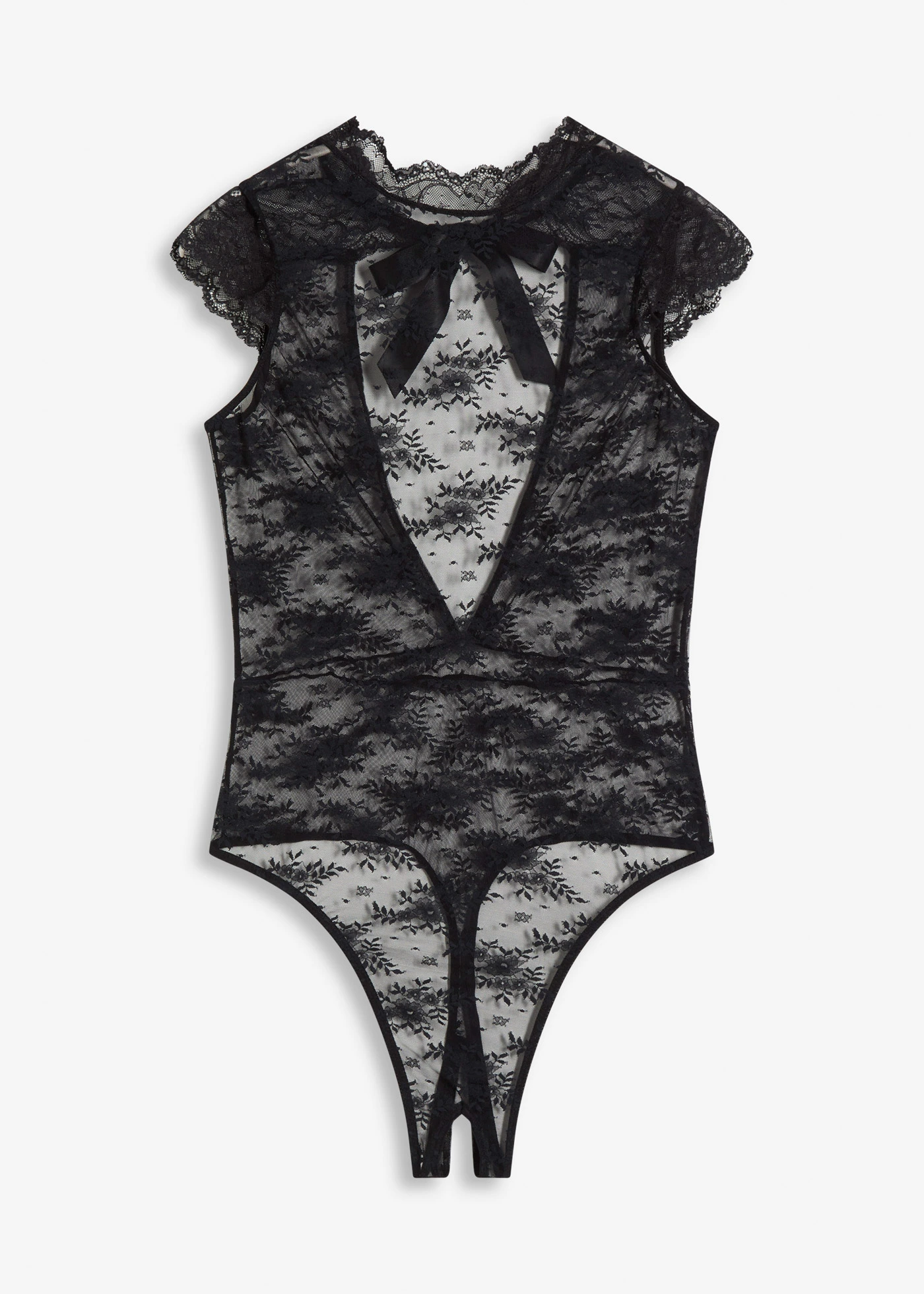 Otwarte body ze stringami • czarny • sklep bonprix