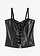 Bustier met vetersluiting in wetlook, Kleur: zwart