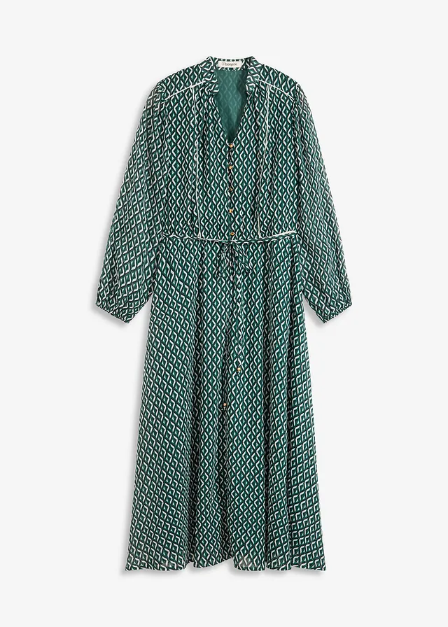 Rochie din șifon cu paspoal în contrast