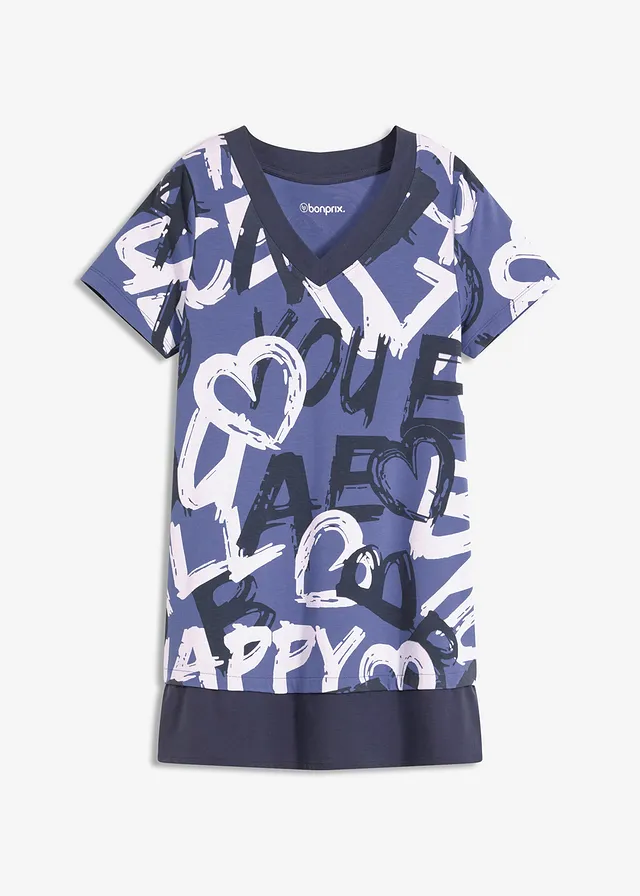 Bluză lungă cu mâneci scurte