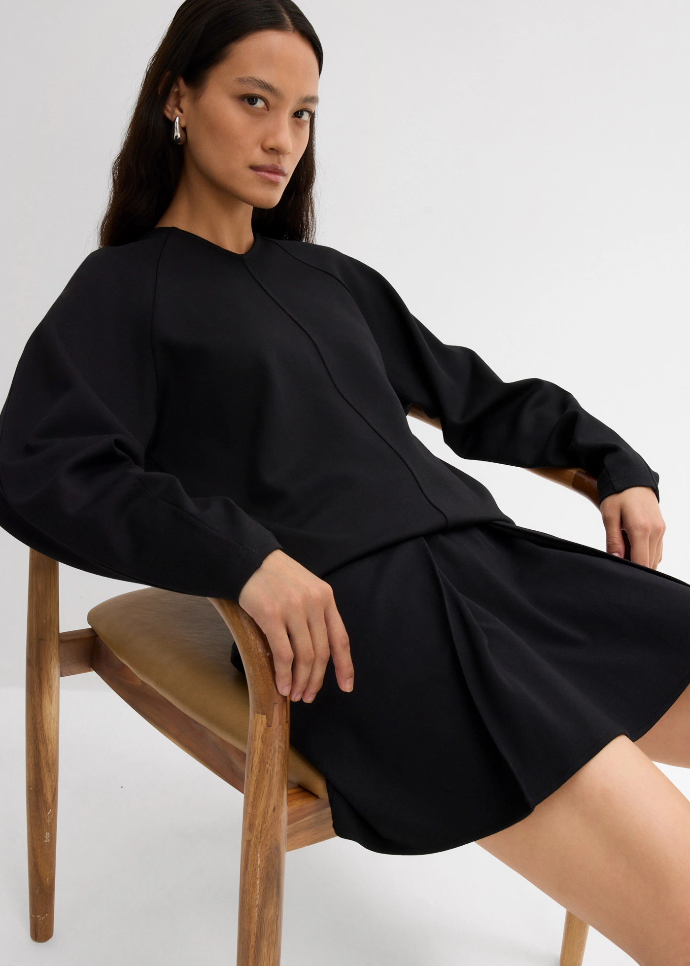 Tričko s dlouhým rukávem z pohodlného Punto di Roma • černá • bonprix obchod