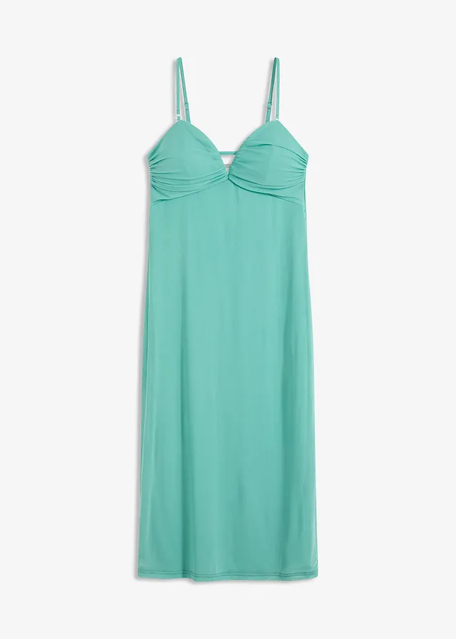 Robe longue au décolleté plongeant, Couleur: turquoise clair