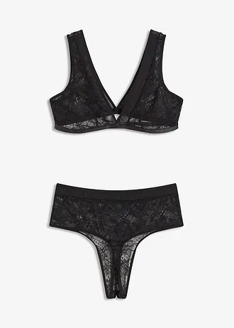 Bralette + taillestring (2-dlg. set) • zwart • bonprix online shop