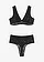 Bralette + taillestring (2-dlg. set), Kleur: zwart