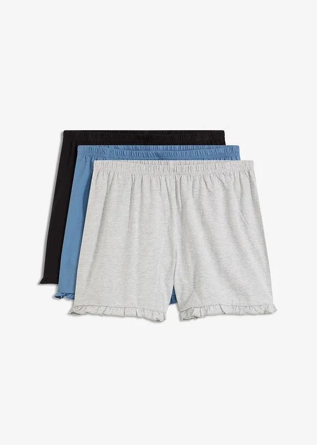Pantaloni scurți de dormit din bumbac organic 100% (set/3 buc.)